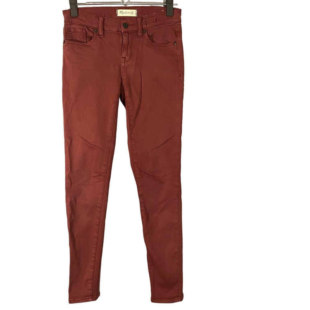 Madewell Maroon Low Rise Skinny Skinny Ankle Denim Jeans Women Sz 24